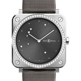 Bell & Ross BR S Grey Diamond Eagle Diamonds Watch - Calfskin Strap
