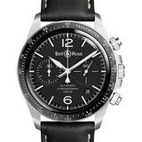 Bell & Ross BR V2-94 Black Steel Watch - Calfskin Strap