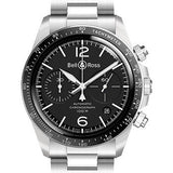 Bell & Ross BR V2-94 Black Steel Watch - Steel Bracelet