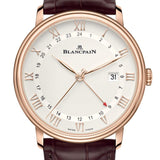 Blancpain Villeret GMT Date Red Gold Brown Alligator Men's Watch - 6662 3642 55B