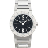 Bvlgari Diagono Quartz Black Dial Stainless Steel Ladies Watch