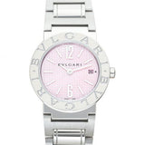 Bvlgari Quartz Pink Dial Stainless Steel Ladies Watch