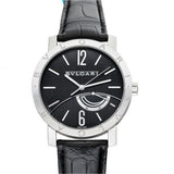 Bvlgari Manual-winding Black Dial Stainless Steel Men's Watch