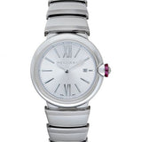 Bvlgari Lvcea Quartz Silver Opaline Dial Diamond Ladies Watch