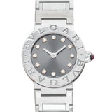 Bvlgari Quartz Black Dial Stainless Steel Ladies Watch