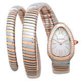 Bvlgari Serpenti Tubogas Quartz White Dial Diamond Bezel Ladies Watch