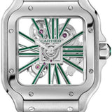 Cartier Santos De Cartier Skeleton Large Manual Steel Interchangeable Metal And Leather Bracelets - WHSA0028