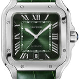 Cartier Santos De Cartier Large Automatic Steel Interchangeable Steel And Leather Bracelets - WSSA0062