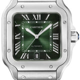 Cartier Santos De Cartier Large Automatic Steel Interchangeable Steel And Leather Bracelets - WSSA0062
