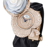 Breguet Secret de la Reine GJ24BB8548DDC3 - Rose Gold Case - Diamond Paved Dial - Black Satin Strap - GJ24BR8548/DDC3