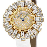 Breguet Petite Fleur GJE26BB20.8589DB1 - Yellow Gold Case - Diamond Paved Dial - White Satin Strap - GJE26BA20.8589/DB1