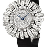 Breguet Petite Fleur GJE26BB20.8589DB1 - White Gold Case - Diamond Paved Dial - Black Satin Strap - GJE26BB20.8589/DB1
