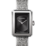Chanel BOYFRIEND TWEED Quartz Watch - Small Steel Case - Black Dial - Steel Bracelet - H4876