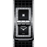 Chanel CODE COCO Quartz Watch - Steel Case - Diamond Bezel - Black Dial - Steel And Black Ceramic Bracelet - H5148
