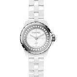Chanel J12_XS Quartz Watch - 19mm White Ceramic And Steel Case - White Diamond Dial - White Ceramic Bracelet - H5237