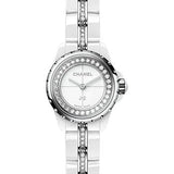 Chanel J12_XS Quartz Watch - 19mm White Ceramic And Steel Case - White Diamond Dial - White Ceramic And Steel Bracelet - H5238