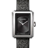 Chanel BOYFRIEND TWEED Quartz Watch - Small Steel Case - Black Dial - Steel Bracelet - H5317
