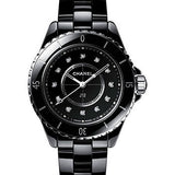 Chanel J12 Quartz Watch - 33mm Black Ceramic And Steel Case - Black Diamond Dial - Black Ceramic Bracelet - H5701