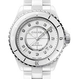 Chanel J12 Automatic Watch - 38mm White Ceramic And Steel Case - White Diamond Dial - White Ceramic Bracelet - H5705