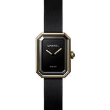 Chanel Premiere Velours Quartz Watch - Yellow Gold Case - Black Dial - Black Rubber Strap - H6125
