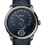 Chanel Monsieur Blue Edition Manual-Wind Watch - White Gold Case - Grained Navy Blue Dial - Navy Blue Strap Limited Edition of 55 - H6432
