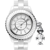 Chanel Mademoiselle J12 Acte II Quartz Watch, 33 mm - 33mm White Ceramic And White Gold Diamond Case - White Diamond Dial - White Ceramic Bracelet - H6478