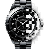 Chanel J12 CYBERNETIC Automatic Watch - 38mm Black Ceramic And Steel Case - Black Dial - Black Ceramic Bracelet - H7988