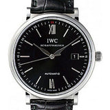 IWC Portofino Automatic Watch - 40 mm Stainless Steel Case - Black Dial - Black Alligator Strap - IW356502