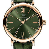 IWC Portofino Automatic 34 - 18K 5N Gold Case - Green Dial - Green Alligator Leather Strap - IW357409