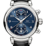 IWC Da Vinci Chronograph Edition Laureus Sport for Good Foundation Limited Edition of 1500 Watch - 42.0 mm Stainless Steel Case - Blue Dial - Black Alligator Strap - IW393402