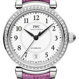 IWC Da Vinci Automatic 36 Watch - 36.0 mm Stainless Steel Case - Silver Dial - Raspberry Pink Alligator Strap - IW458308