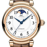 IWC Da Vinci Automatic Moon Phase 36 Watch - 36.0 mm 5N Gold Case - Silver Dial - Bronze Alligator Strap - IW459308