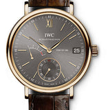 IWC Portofino Hand-Wound Eight Days Watch - 45 mm Red Gold Case - Ardoise Dial - Dark Brown Alligator Strap - IW510104