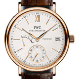 IWC Portofino Hand-Wound Eight Days Watch - 45 mm Red Gold Case - Silver Dial - Dark Brown Alligator Strap - IW510107