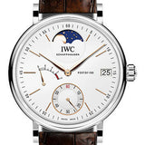 IWC Portofino Hand-Wound Moon Phase Watch - 45.0 mm Stainless Steel Case - Silver Dial - Dark Brown Alligator Strap - IW516401