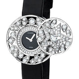 Chanel Comete Jewelry Watch - Secret Watch With Star Motif - White Gold Case - Black Satin Strap - J10605