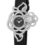 Chanel Camelia Jewelry Watch - Secret Watch With Embroidered Camellia Motif - Medium White Gold Case - J3755