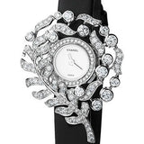 Chanel Plume de CHANEL Jewelry Watch - Feather Motif - White Gold Case - Black Satin Strap - J60409
