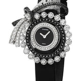 Chanel Ruban Jewelry Watch - Ribbon Motif - White Gold Case - Black Satin Strap - J60412