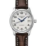 Longines Master Collection Watch - 25.5 mm Steel Case - Silver Barleycorn Arabic Dial - Brown Alligator Strap - L2.128.4.78.3