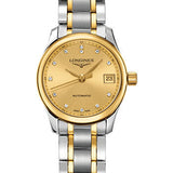 Longines Master Collection Watch - 25.5 mm Steel And Yellow Gold Case - Gilt Diamond Dial - Steel And Yellow Gold Cap 200 Bracelet - L2.128.5.37.7