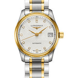 Longines Master Collection Watch - 29 mm Steel And Yellow Gold Cap 200 Case - Silver Barleycorn Diamond Dial - Bracelet - L2.257.5.77.7