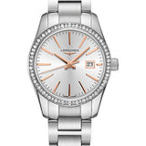 Longines Conquest Classic Quartz Watch - 29.5 mm Steel Diamond Case - Silver Dial - Bracelet - L2.286.0.72.6
