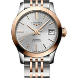 Longines Record Collection Automatic Watch - 26 mm Steel And Pink Gold Case - Silver Dial - Steel And Pink Gold Cap 200 Bracelet - L2.320.5.72.7
