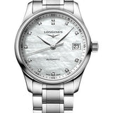 Longines Master Collection Automatic Watch - 34 mm Steel Case - White Mother-Of-Pearl Diamond Dial - Bracelet - L2.357.4.87.6