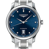 Longines Master Collection Watch - 38.5 mm Steel Case - Blue Diamond Dial - Bracelet - L2.628.4.97.6