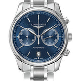 Longines Master Collection Chronograph Small Seconds Watch - 40 mm Steel Case - Blue Dial - Bracelet - L2.629.4.92.6