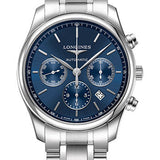 Longines Master Collection Chronograph Small Seconds Watch - 42 mm Steel Case - Blue Dial - Bracelet - L2.759.4.92.6