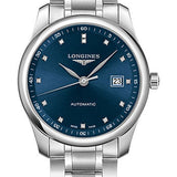 Longines Master Collection Watch - 40 mm Steel Case - Blue Diamond Dial - Bracelet - L2.793.4.97.6