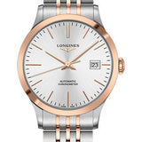 Longines Record collection Watch - 40 mm Steel And 18K Pink Gold Cap 200 Case - Silver Dial - Bracelet - L2.821.5.72.7